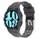 For Samsung Galaxy Watch6 44mm TPU Integrated Silicone Watch Band(Transparent Black) - 1