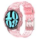 For Samsung Galaxy Watch6 44mm TPU Integrated Silicone Watch Band(Transparent Pink) - 1