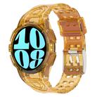 For Samsung Galaxy Watch6 44mm TPU Integrated Silicone Watch Band(Transparent Orange) - 1