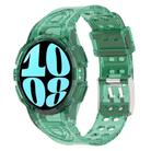 For Samsung Galaxy Watch6 44mm TPU Integrated Silicone Watch Band(Transparent Green) - 1