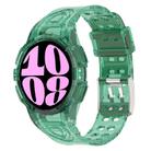 For Samsung Galaxy Watch6 40mm TPU Integrated Silicone Watch Band(Transparent Green) - 1
