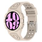 For Samsung Galaxy Watch6 40mm TPU Integrated Silicone Watch Band(Ivory White) - 1