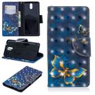 3D Colored Drawing Pattern Horizontal Flip Leather Case for Nokia 3.1, with Holder & Card Slots & Wallet(Butterfly) - 1