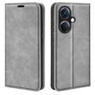 For OPPO K11 5G Retro-skin Magnetic Suction Leather Phone Case(Grey) - 1