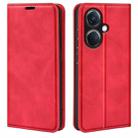 For OPPO K11 5G Retro-skin Magnetic Suction Leather Phone Case(Red) - 1