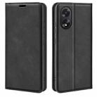 For OPPO A38 Retro-skin Magnetic Suction Leather Phone Case(Black) - 1