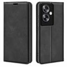 For OPPO A79 Retro-skin Magnetic Suction Leather Phone Case(Black) - 1