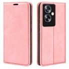 For OPPO A79 Retro-skin Magnetic Suction Leather Phone Case(Pink) - 1