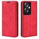 For OPPO A79 Retro-skin Magnetic Suction Leather Phone Case(Red) - 1