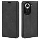 For OPPO Reno11 5G Global Retro-skin Magnetic Suction Leather Phone Case(Black) - 1