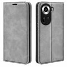 For OPPO Reno11 5G Global Retro-skin Magnetic Suction Leather Phone Case(Grey) - 1