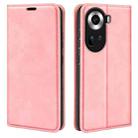 For OPPO Reno11 5G Global Retro-skin Magnetic Suction Leather Phone Case(Pink) - 1