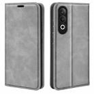For OPPO K12 Retro-skin Magnetic Suction Leather Phone Case(Grey) - 1