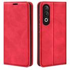 For OPPO K12 Retro-skin Magnetic Suction Leather Phone Case(Red) - 1