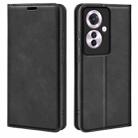 For OPPO Reno11 F 5G Retro-skin Magnetic Suction Leather Phone Case(Black) - 1