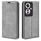 For OPPO Reno11 F 5G Retro-skin Magnetic Suction Leather Phone Case(Grey) - 1