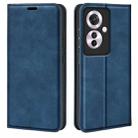 For OPPO Reno11 F 5G Retro-skin Magnetic Suction Leather Phone Case(Dark Blue) - 1