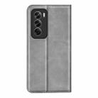 For OPPO Reno12 Pro 5G Global Retro-skin Magnetic Suction Leather Phone Case(Grey) - 3