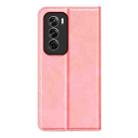 For OPPO Reno12 Pro 5G Global Retro-skin Magnetic Suction Leather Phone Case(Pink) - 3