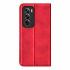 For OPPO Reno12 Pro 5G Global Retro-skin Magnetic Suction Leather Phone Case(Red) - 3