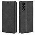 For OPPO A3 Pro Global Retro-skin Magnetic Suction Leather Phone Case(Black) - 1