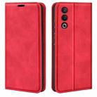 For OPPO A3 Pro Global Retro-skin Magnetic Suction Leather Phone Case(Red) - 1