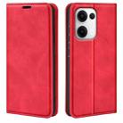For OPPO Reno13 Pro 5G Retro-skin Magnetic Suction Leather Phone Case(Red) - 1
