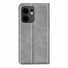 For OPPO Reno13 F Retro-skin Magnetic Suction Leather Phone Case(Grey) - 3