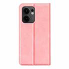 For OPPO Reno13 F Retro-skin Magnetic Suction Leather Phone Case(Pink) - 3