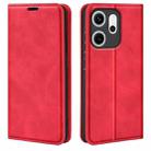 For OPPO Reno14 F 5G Retro-skin Magnetic Suction Leather Phone Case(Red) - 1