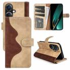 For OPPO K11 5G Stitching Horizontal Flip Leather Phone Case(Yellow) - 1