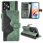 For OPPO A79 Stitching Horizontal Flip Leather Phone Case(Green) - 1