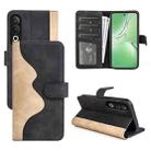 For OPPO K12 Stitching Horizontal Flip Leather Phone Case(Black) - 1