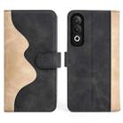 For OPPO K12 Stitching Horizontal Flip Leather Phone Case(Black) - 2