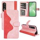 For OPPO K12 Stitching Horizontal Flip Leather Phone Case(Red) - 1