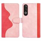 For OPPO K12 Stitching Horizontal Flip Leather Phone Case(Red) - 2