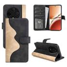 For OPPO A3 Pro 5G China Stitching Horizontal Flip Leather Phone Case(Black) - 1