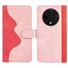 For OPPO A3 Pro 5G China Stitching Horizontal Flip Leather Phone Case(Red) - 2