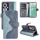 For OPPO Reno11 F 5G Stitching Horizontal Flip Leather Phone Case(Blue) - 1