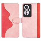 For OPPO Reno11 F 5G Stitching Horizontal Flip Leather Phone Case(Red) - 2