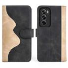 For OPPO Reno12 5G Global Stitching Horizontal Flip Leather Phone Case(Black) - 2