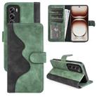 For OPPO Reno12 5G Global Stitching Horizontal Flip Leather Phone Case(Green) - 1
