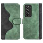 For OPPO Reno12 5G Global Stitching Horizontal Flip Leather Phone Case(Green) - 2