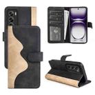 For OPPO Reno12 Pro 5G Global Stitching Horizontal Flip Leather Phone Case(Black) - 1