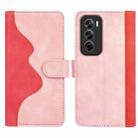 For OPPO Reno12 Pro 5G Global Stitching Horizontal Flip Leather Phone Case(Red) - 2