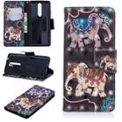 3D Colored Drawing Pattern Horizontal Flip Leather Case for Nokia 5.1, with Holder & Card Slots & Wallet(Two Elephants) - 1