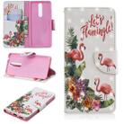 3D Colored Drawing Pattern Horizontal Flip Leather Case for Nokia 5.1, with Holder & Card Slots & Wallet(English Flamingo) - 1