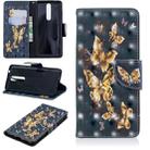 3D Colored Drawing Pattern Horizontal Flip Leather Case for Nokia 5.1, with Holder & Card Slots & Wallet(Black Background Butterfly) - 1