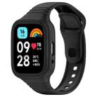 For Redmi Watch 3 Active Integrated Fully Enclosed Silicone Watch Band(Black) - 1