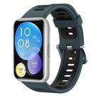 For Huawei Watch Fit Two-Color Silicone Watch Band(Olive Green+Black) - 1